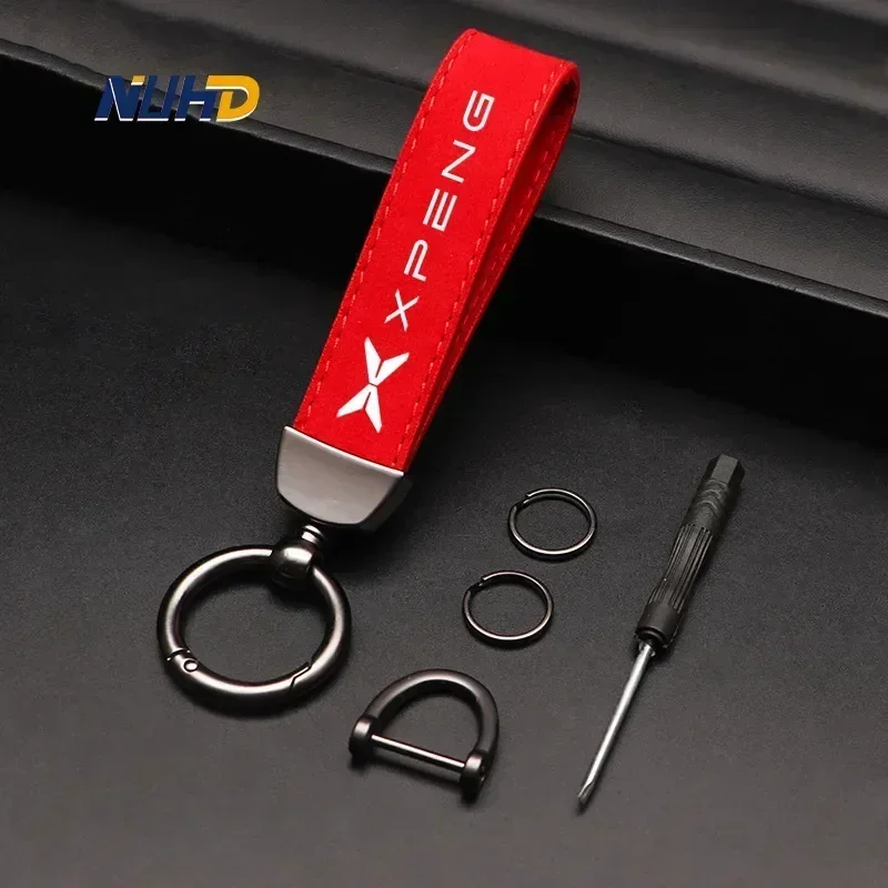 Suede Zinc Alloy Car Keychain For Xpeng P7 P5 G3 G9 G6 N5 H93 Xiaopeng China Car Key Rings Metal Anti-loss Protector Accessories