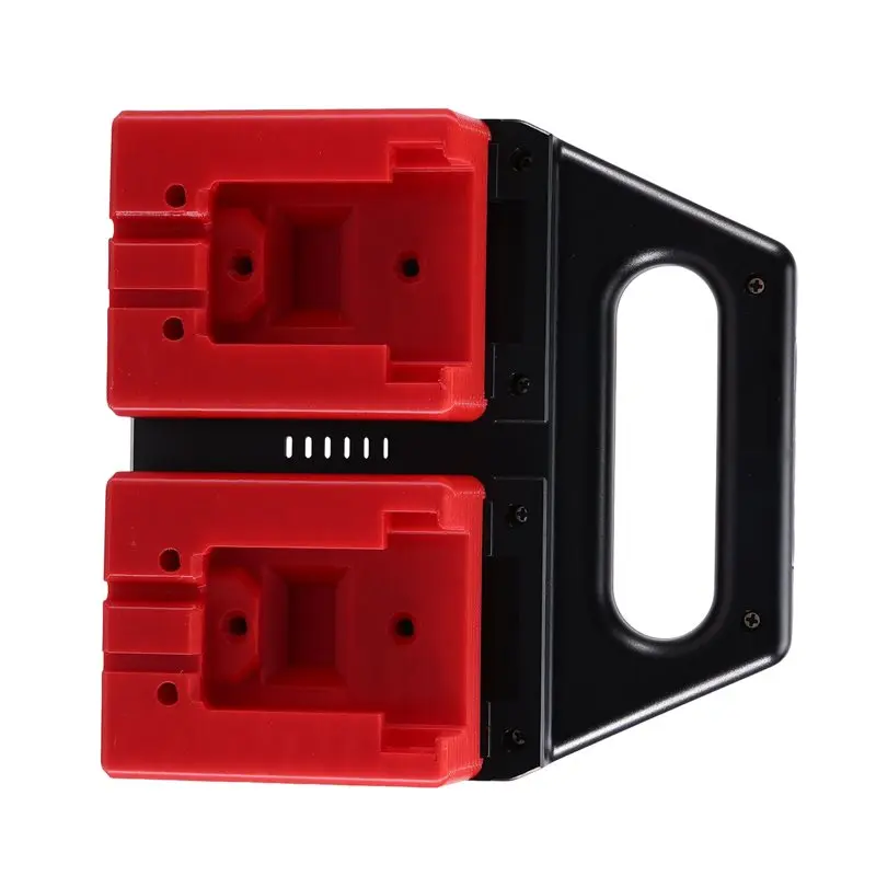 

A84E-Battery Storage Organizer Rack Caddy With Handle For 18V 4-Slot Battery Carrying Holder Non-Slip