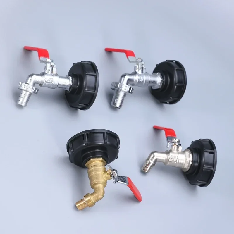 1PCS 1000L Water Tank Adapter S60*6 To 1/2'' 3/4'' Garden Hose Connector Thicken IBC Tank Replacement Valve Faucet
