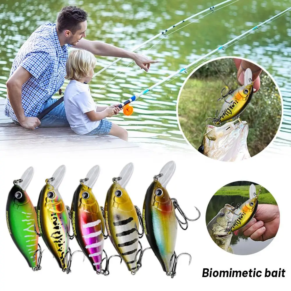 1PCS Plastic Minnow Fishing Lure Realistic Artificial Tackle Lure Hard Floating Fish Sea Bass Bait Fishing Plastic M0D3