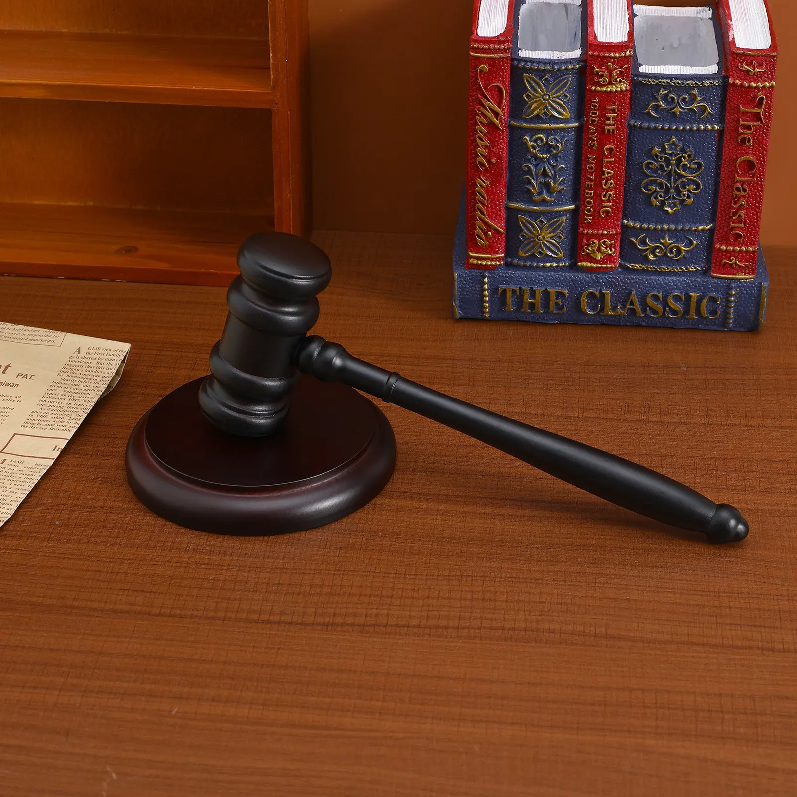 1Set Judge Gavel Set Wooden Polished Hammer and Block Classic Design for Courtroom Meeting Auction Use Gavel Block