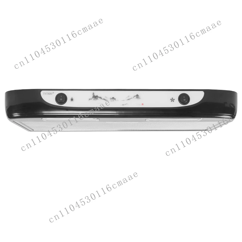 12V Car Motorhome Range Hood with Button & Dual LED Lights Removable for RV Camper Kitchen
