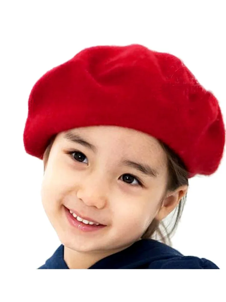 Mode bébé béret chapeau pour filles laine Vintage enfants bonnets casquette enfants peintre chapeaux enfant en bas âge couleur bonbon cheveux accessoires
