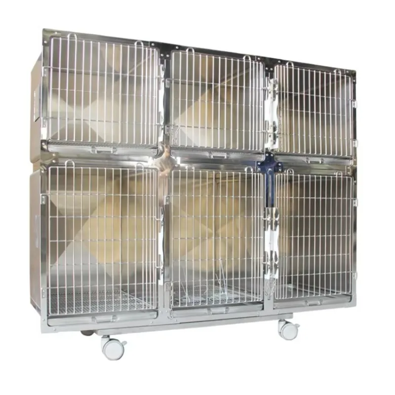 304 Stainless Steel Constant Temperature Oxygen Chamber Cage Pet Hospital Boarding Cage for Veterinary Monitoring Devices