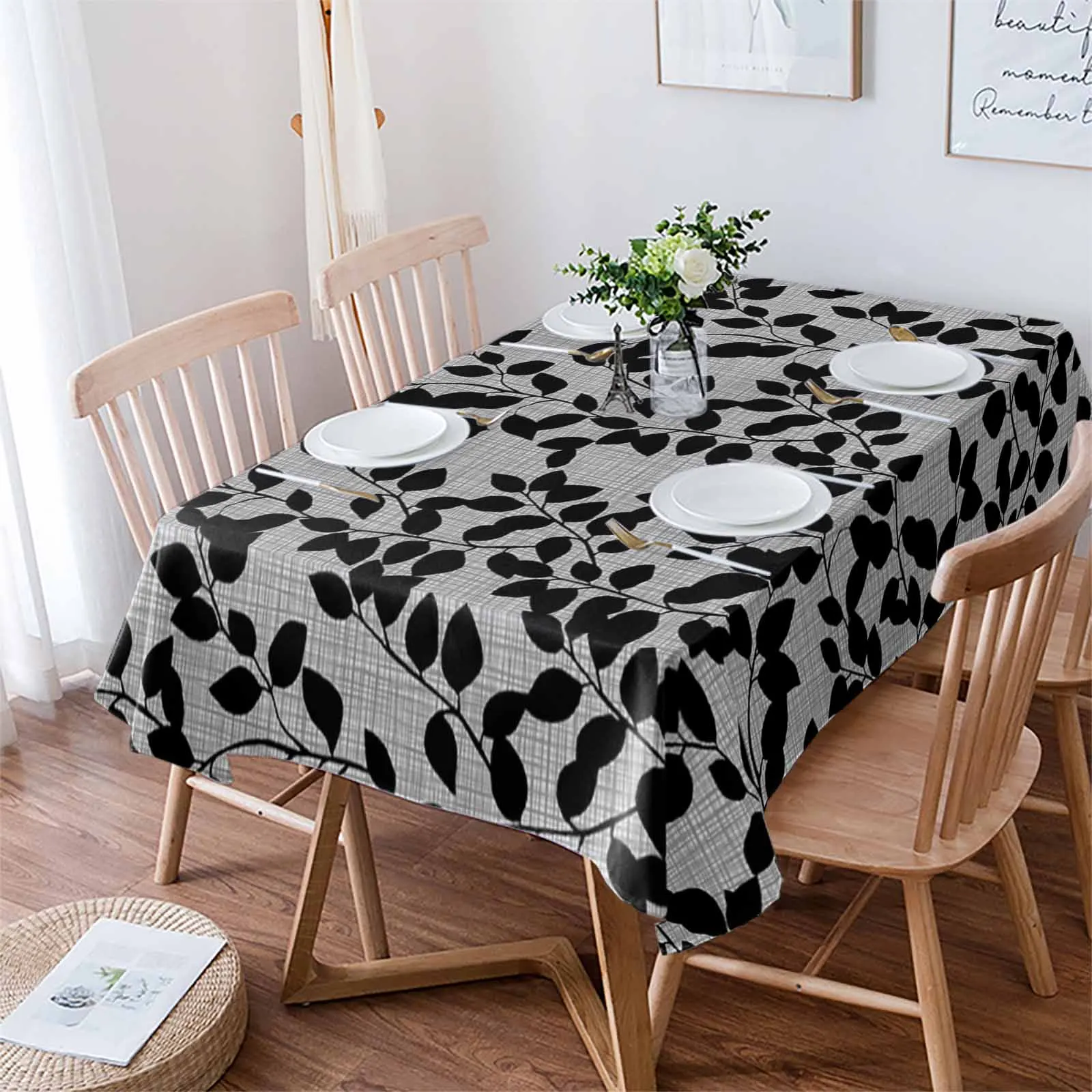 Overlay Van Bladeren En Planten Waterdicht Tafelkleed Voor Tafel Keuken Decoratieve Koffie Keuken Partij Tafel Hoes