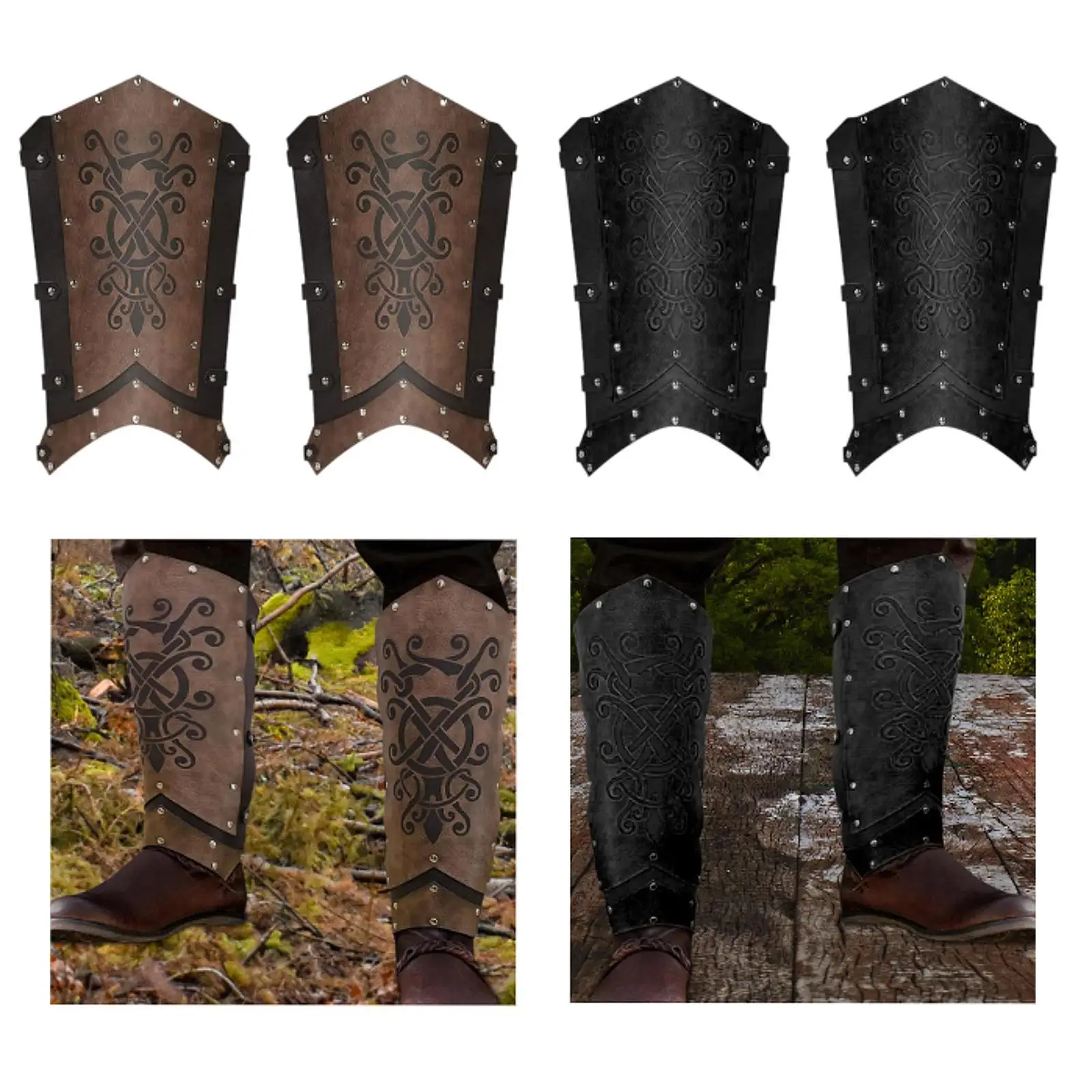 Steampunk Leg Boot Covers Medieval Knight Gaiters for Party Travel Halloween