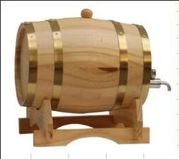 20L used wooden wine barrels with brass faucet oak barrel with wood stand