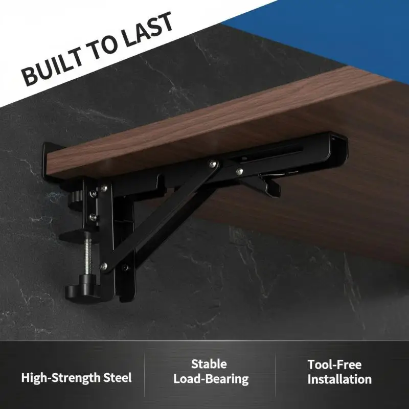 L-shaped Desktop Bracket Punch-free Adhesive Stable Space-saving Desktop Extension Rack for Home Office Study Use