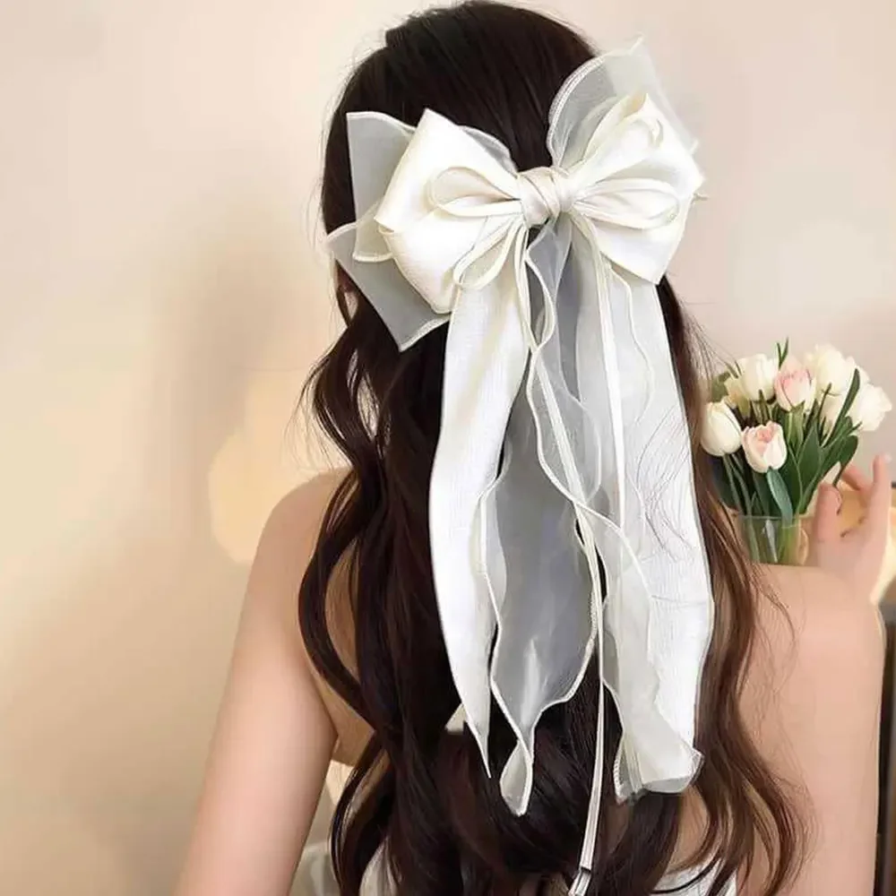 Elegante große Haarspangen mit Spitze und Schleifenband für Frauen und Mädchen, Valentinstag- und Hochzeitsaccessoires – Detail 12