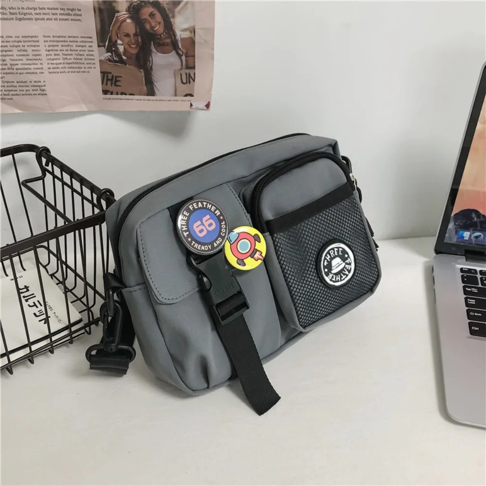 

Fashion Quick-dry Canvas Shoulder Bag Harajuku Portable Men Crossbody Bag Tote Zipper Pouch Mobile Phone Pack Unisex