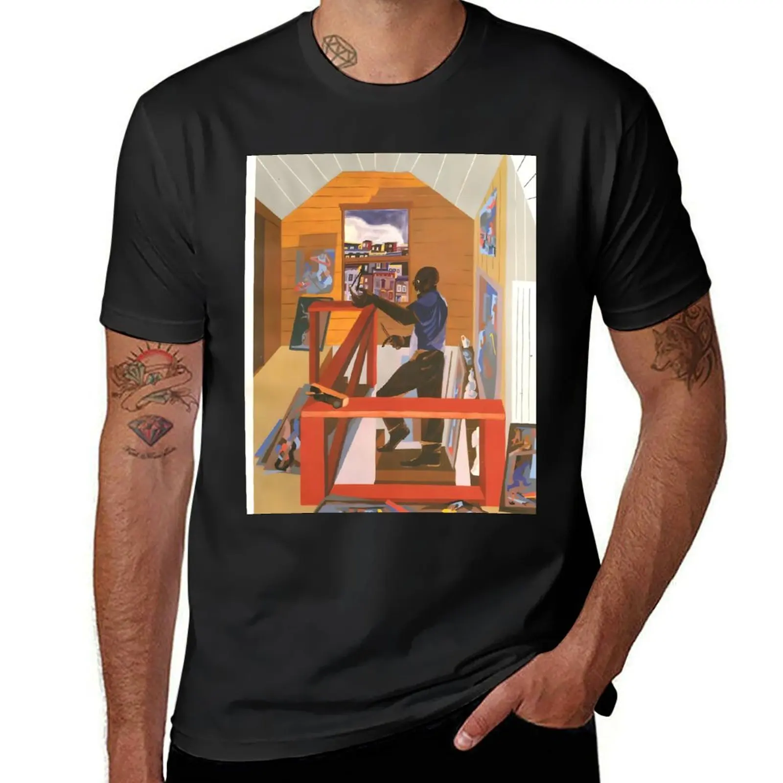 Jacob Lawrence T-Shirt plus sizes oversizeds mens vintage t shirts