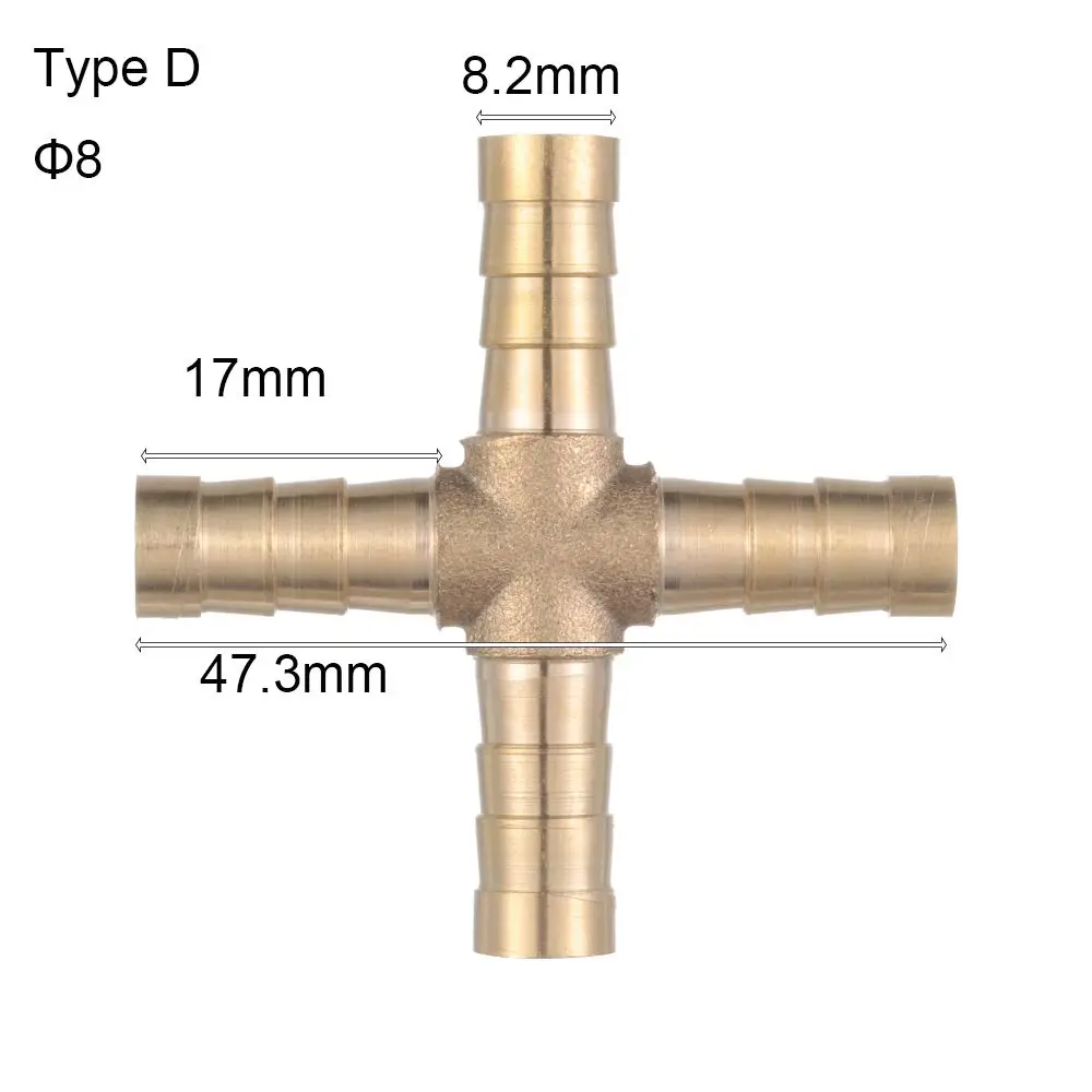 1 pièce de raccord de tuyau en laiton de haute qualité, 6 types, pour carburant, eau, fluides, air, avec embout cannelé
