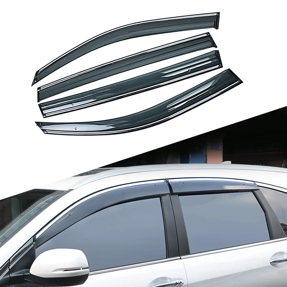 

For HONDA CRV 4th Generation 2012-2016 Car Window Sun Rain Shade Visors Shield Shelter Protector Cover Trim Frame Sticker