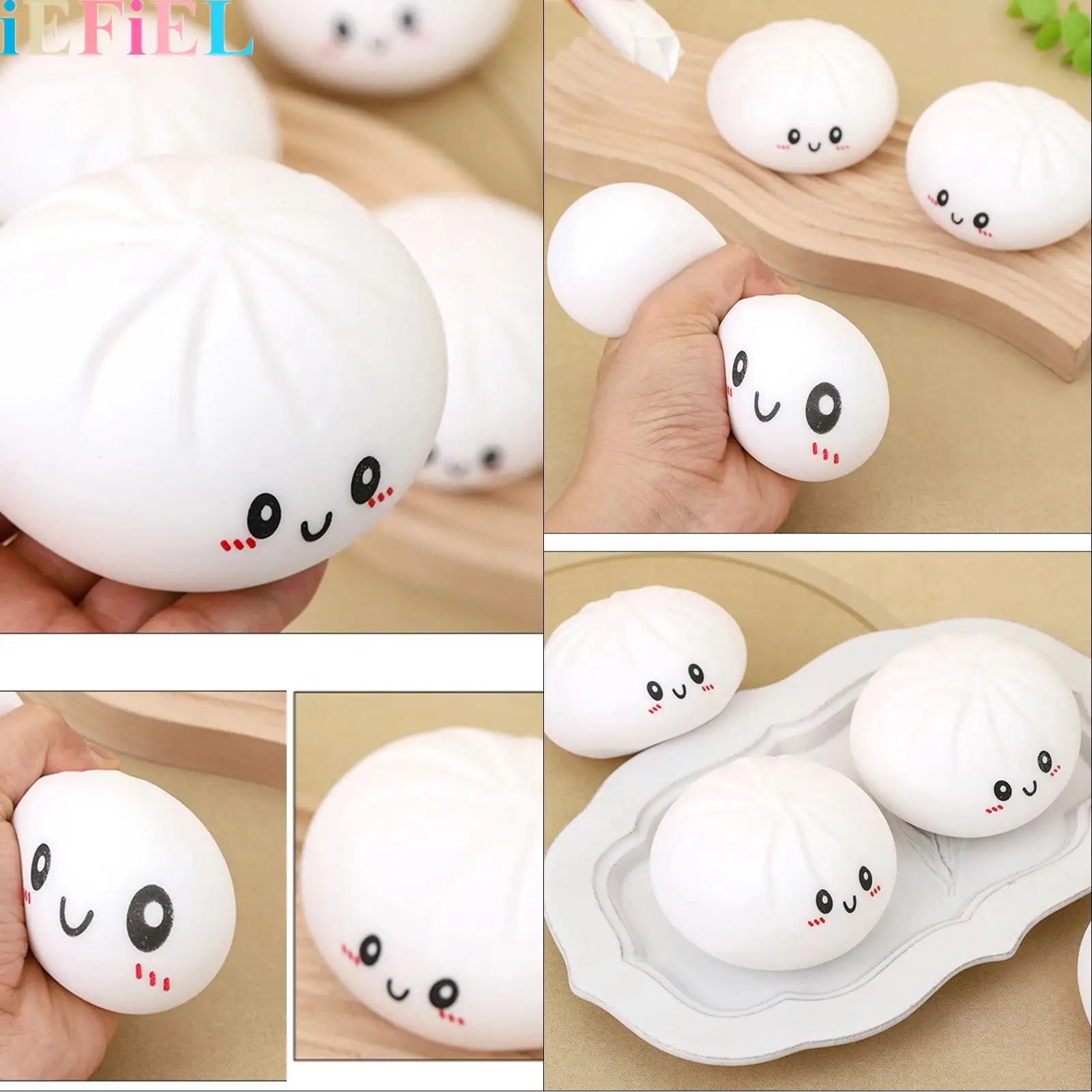 

Kids Baozi Shaped Toy Stress-relieving Squeeze Toys with Steamer Stress Balls Fidget Sensory Toy Easter Basket Stuffers Stocking