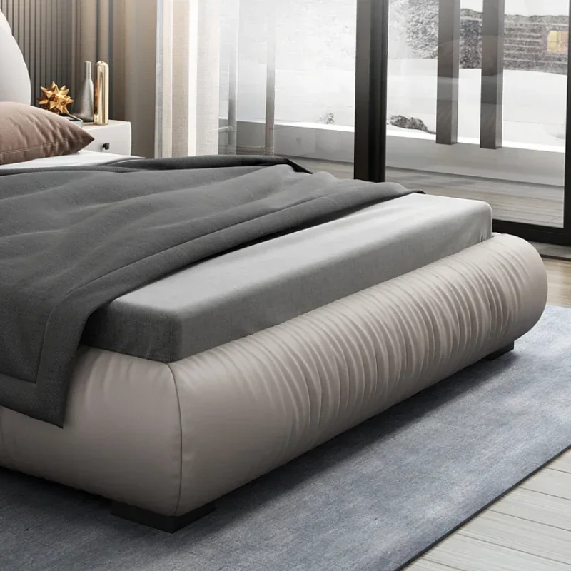 Aesthetic Nordic Double Bed Frame Modern Minimalist King Queen Size Bed Frame Twin Letti Matrimoniali Furniture For Bedroom