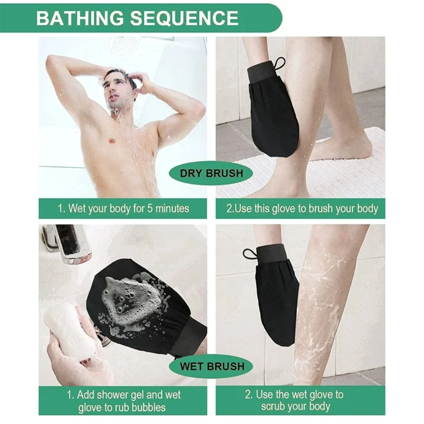 Guanto da bagno Scrub Guanto esfoliante per il corpo Guanto da massaggio marrone chiaro per il viso Guanto esfoliante Colore casuale Bagno Doccia Lavaggio