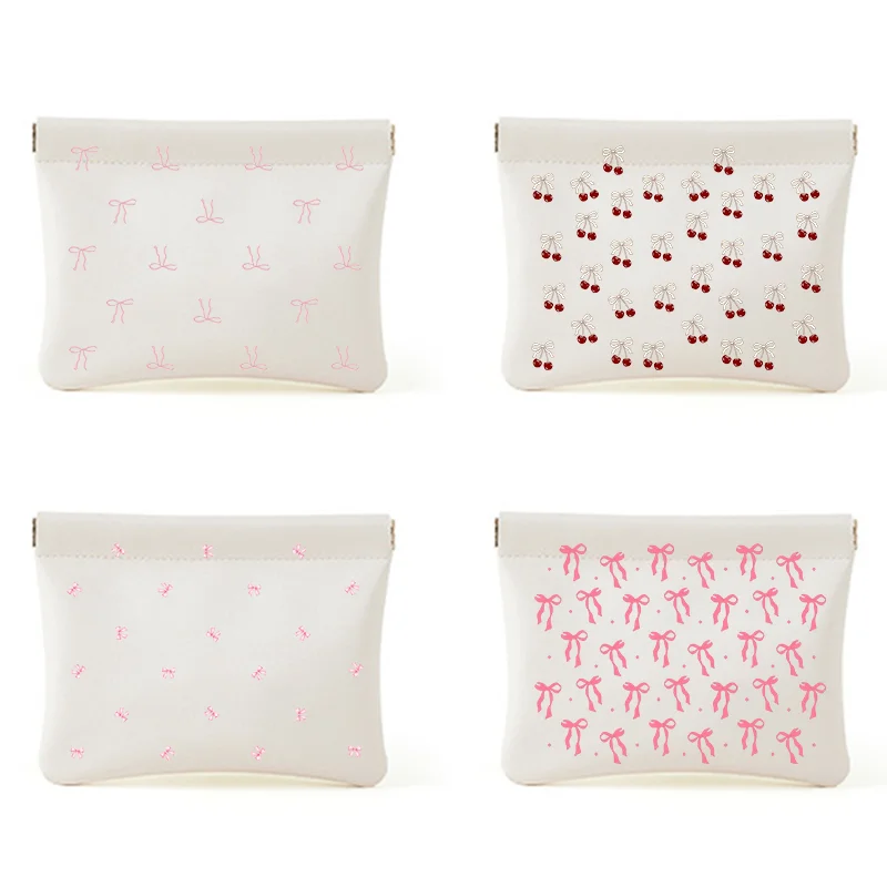 

Lady Waterproof Bag Auto Close Pouch Gift Jewelry Cosmetics Coin Key Storage Bags Hot Bowknot Makeup Pouch Bag Portable Women