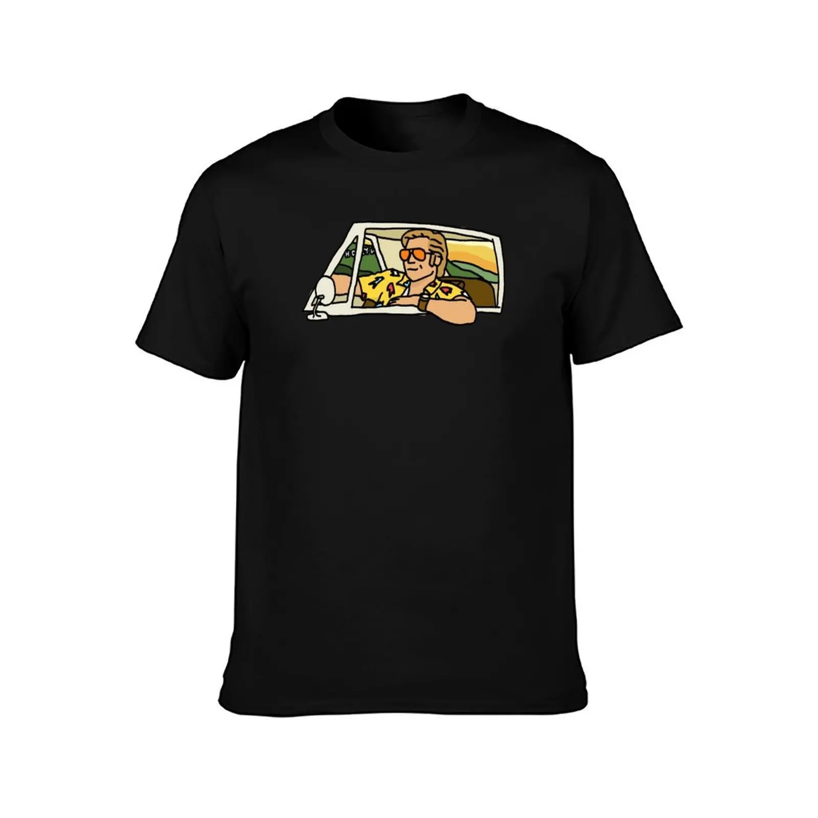 cruisin' cliff booth T-Shirt, Summer Casual Cotton Tee, Oversized Streetwear Tops, Vintage Graphic Print, Loose Fit Short Sleeve