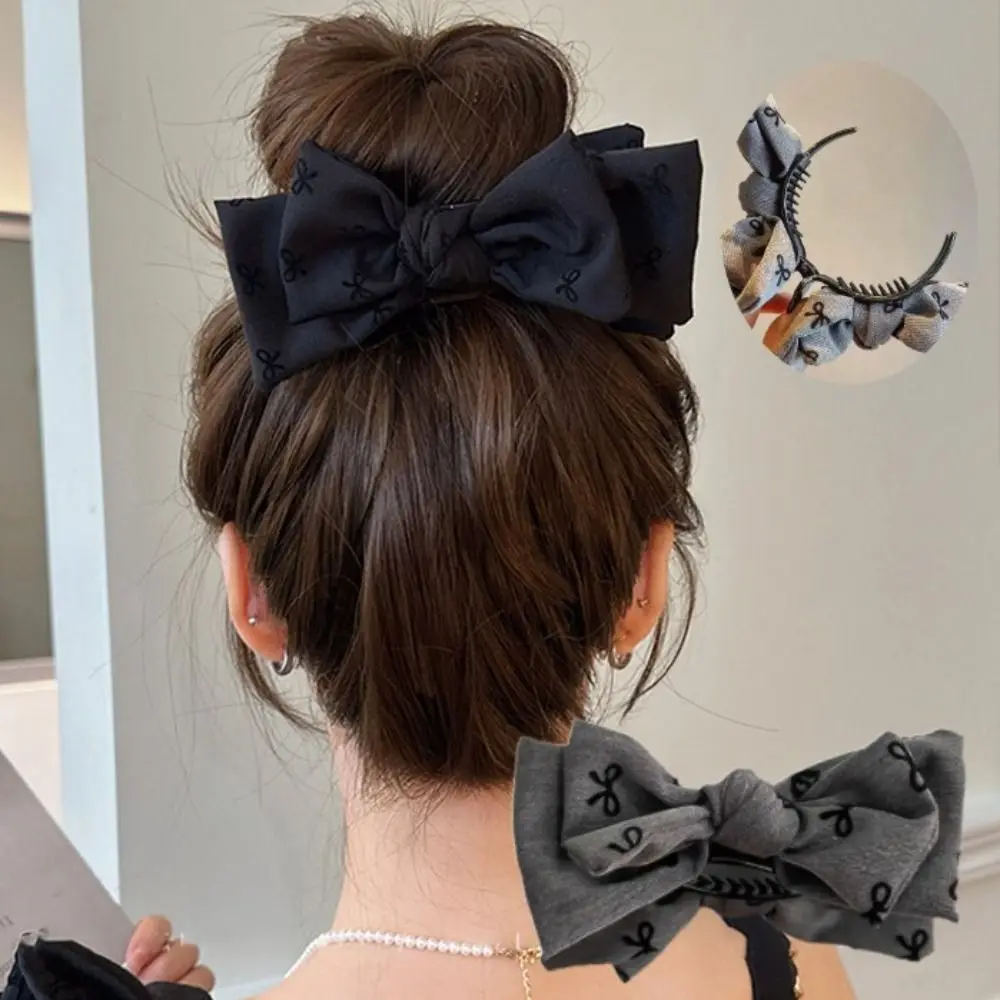 

Elegant Barrettes Women's Hair Claw Fabric Hair Headpiece Bow Print Claw Headwear Bow Claw Clip