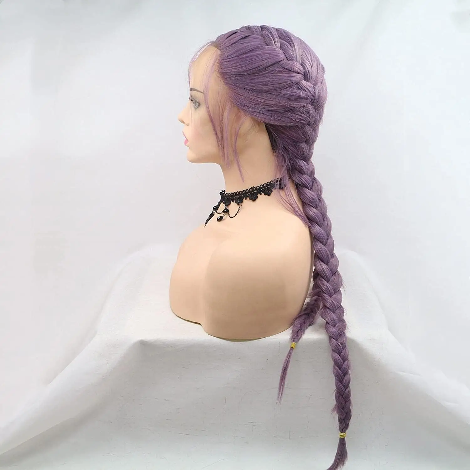Purple Braid Wig Synthetic 2Box Braid Lace Front Wigs For Women Hair Heat Resistant Fiber Long Braiding Hair Wig With Baby Hair