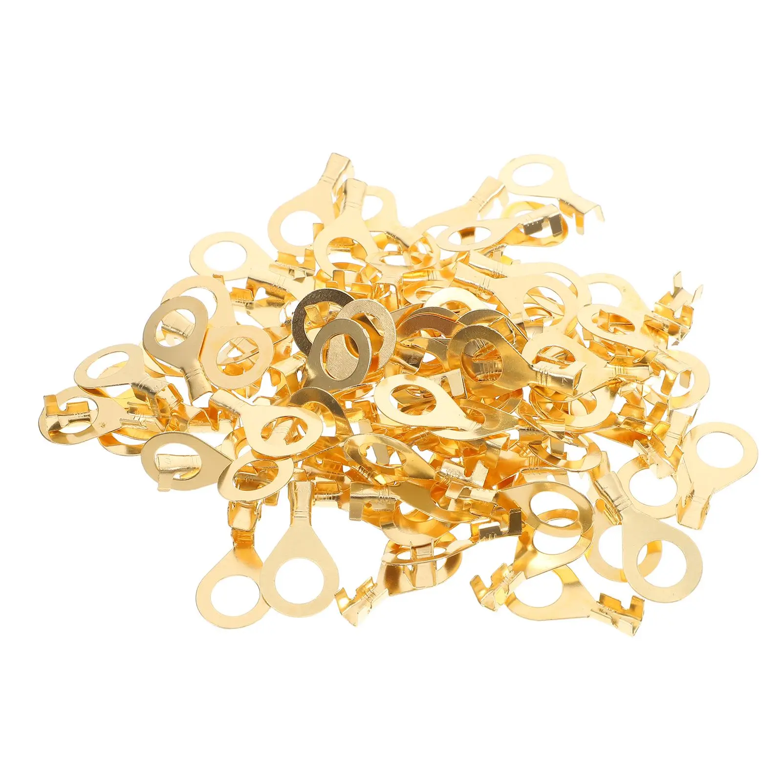 

100 Pcs Ground Terminals Heavy Duty Copper Crimp Rings Wire Lugs Ring Terminals Cold Pressed Reusable Cable Terminal