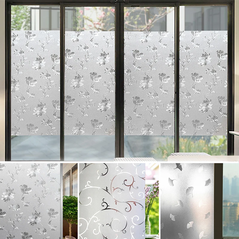 1pc 3D Laser Electrostatic Glue-free Glass Film Color Light Translucent Decorative Window Sticker Privacy Protective Static Film