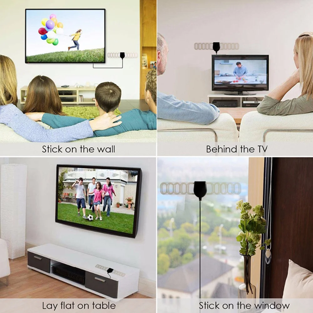 20DB Indoor HD Digital Amplifier TV Antenna 25 Miles Range DVB-T/T2 TV Indoor Antenna DVB-T2 for Satellite Receive