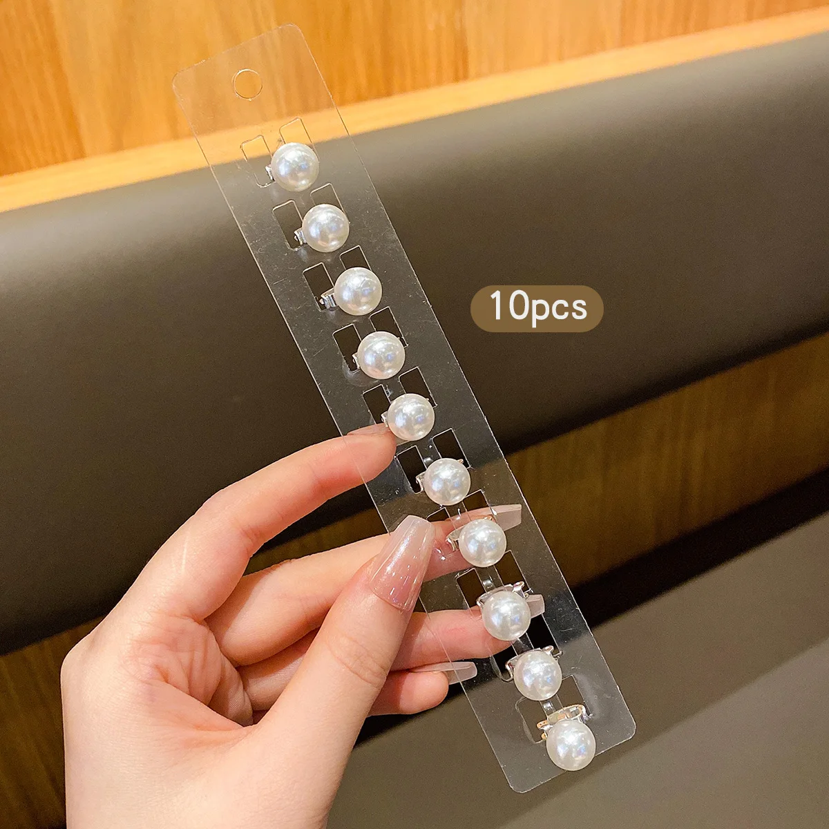 イミテーションパールヘアクリップ,10個,毎日の使用に適しています,エレガントで甘いヘアアクセサリー