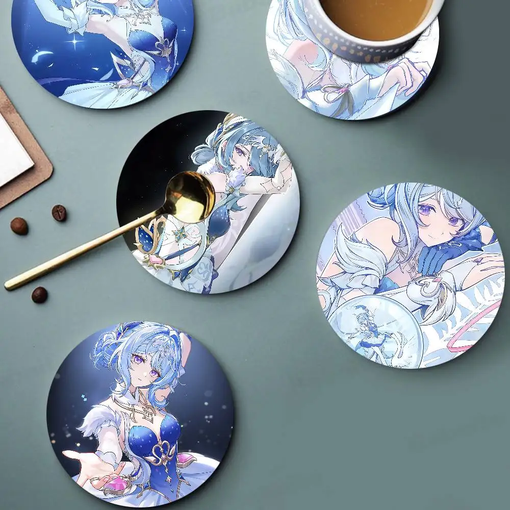 Genshin Impact Odette Spessiva 1pc Pattern Coaster Tea Cup Heat Insulation Pad Anti-scalding Anti-slip Table Bowl Plate Mat