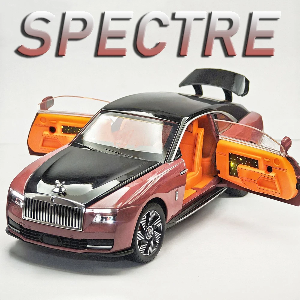 

1:24 Rolls-Royce Spectre Cullinan Игрушечная модель Изысканный автомобиль из сплава, литой под давлением звук, свет, двери, открытые, откатные, домашний декор, украшение
