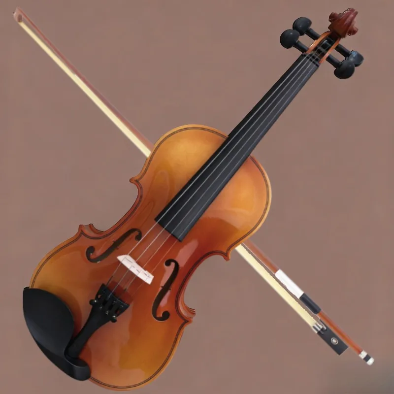 

Скрипка, полноразмерная скрипка из цельного дерева для взрослых, набор акустических скрипок премиум-класса, с портативным жестким футляром, для начинающих всех экперций