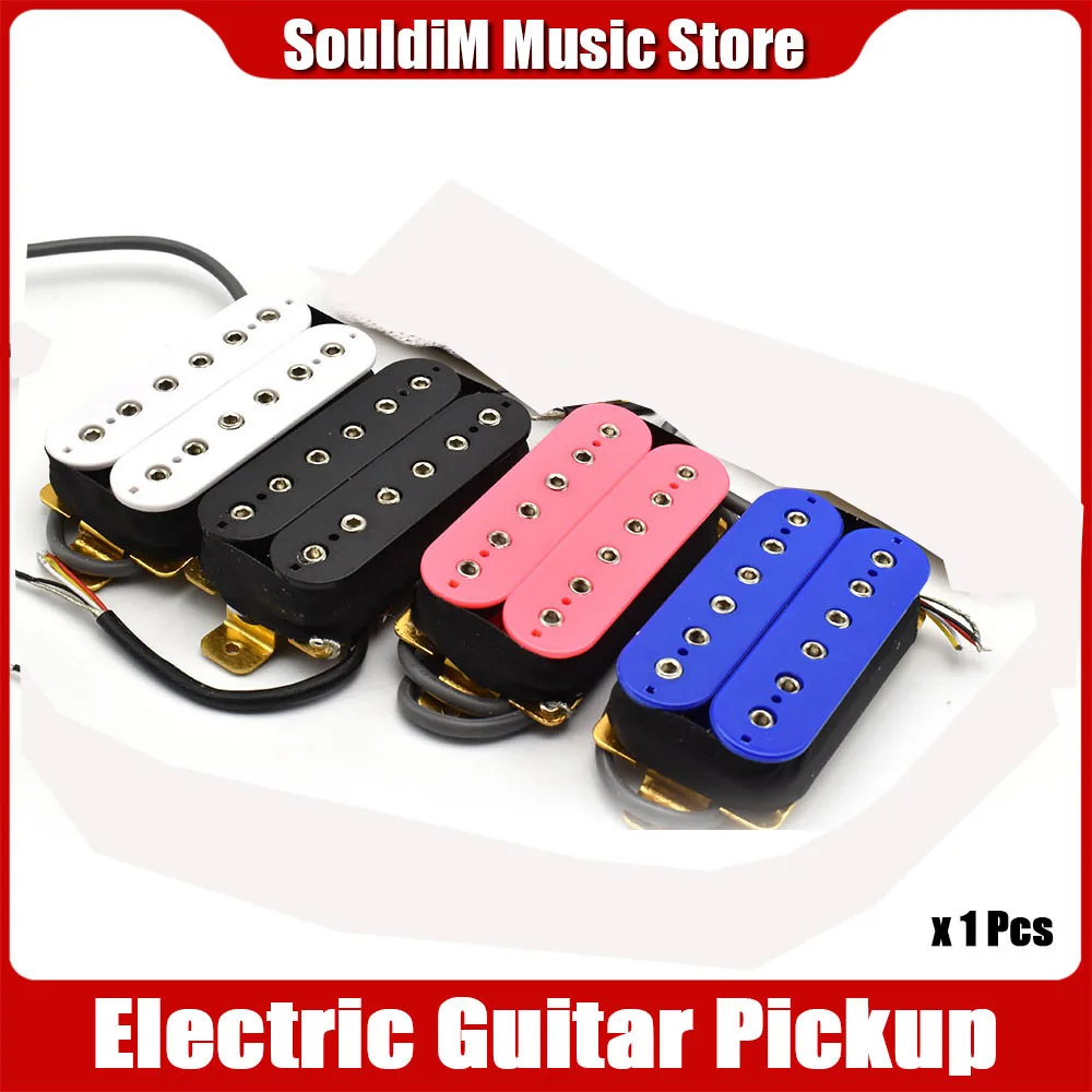 Guitarra elétrica 12 parafusos hexagonal bobina dupla captador 6 cordas bobina de guitarra divisão captador saída luz elefante dente cor/vermelho