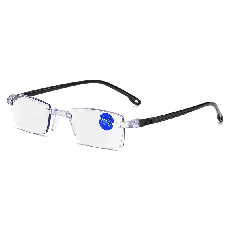 New Models Rimless Presbyopia Glasses Anti-Blue Light Presbyopia Glasses Resin High-Definition Elderly Presbyopia Glasses