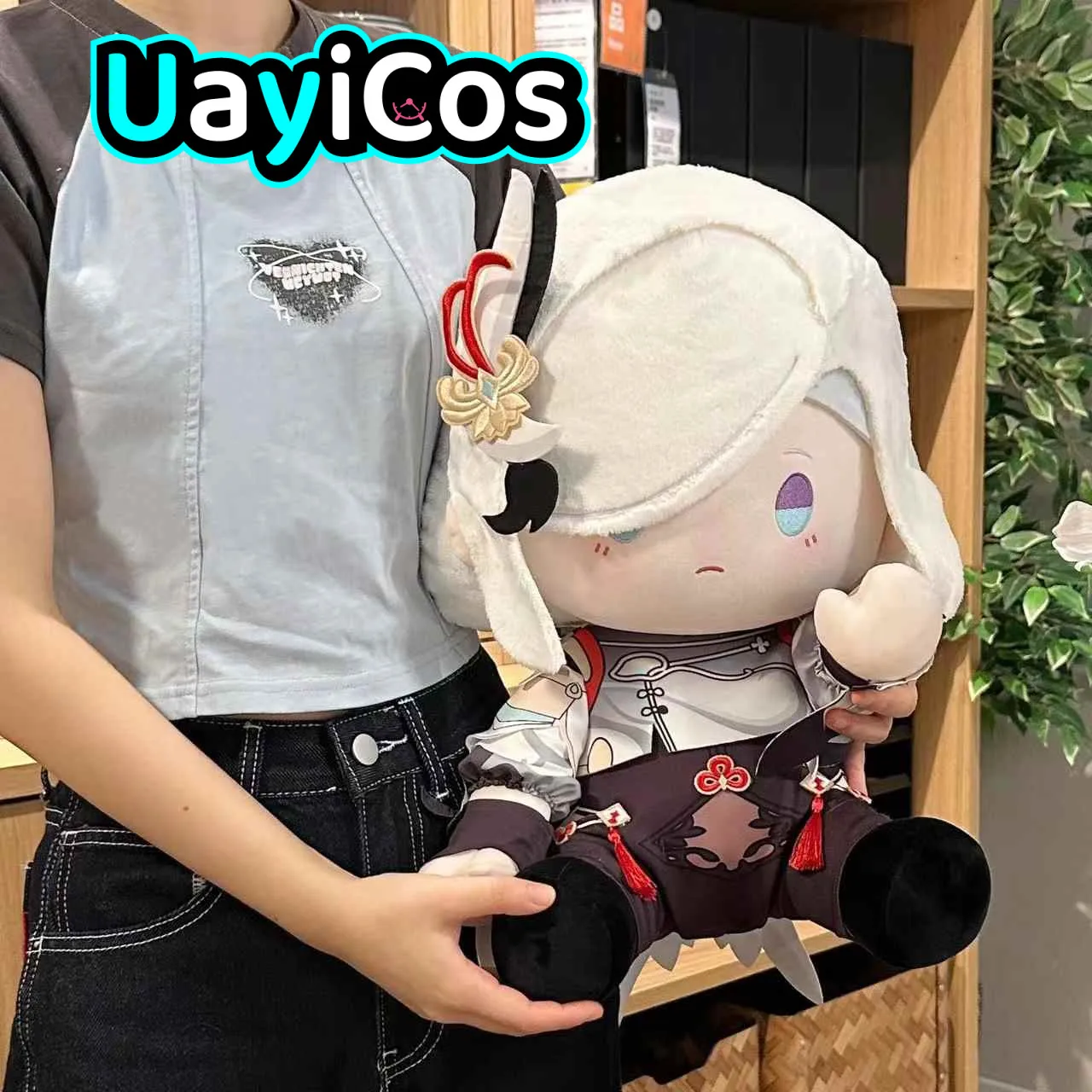 40cm Genshin Impact Shenhe Cartoon Stuffed Sitting Plushies Plush Cotton Doll Clothes Soft Pillow Anime Figure Toy For Kids Gift