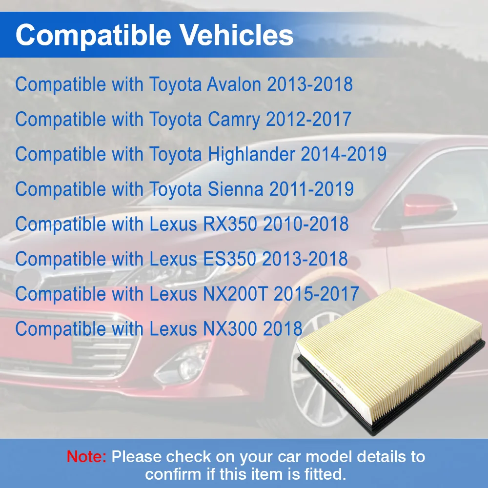 17801-YZZ11 For Toyota Avalon 2013 2014 2015 2016 2017 2018 Car Engine Air Filter 17801-0P051 17801-31130
