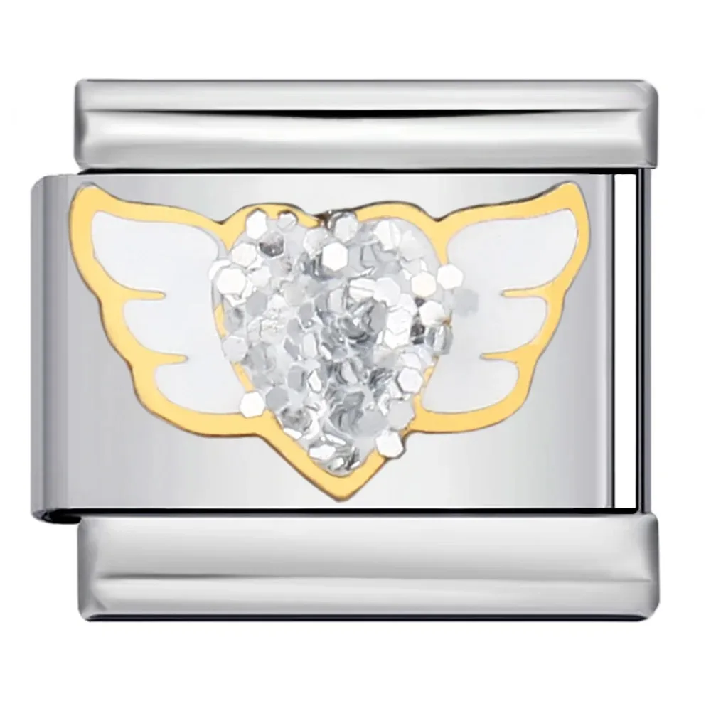 ​Colorful Zirconia Water Drop Star Cat's Claw Hand Chain Italian Charm Fit 9mm Stainless Steel Bracelet DIY Jewelry Making Gift