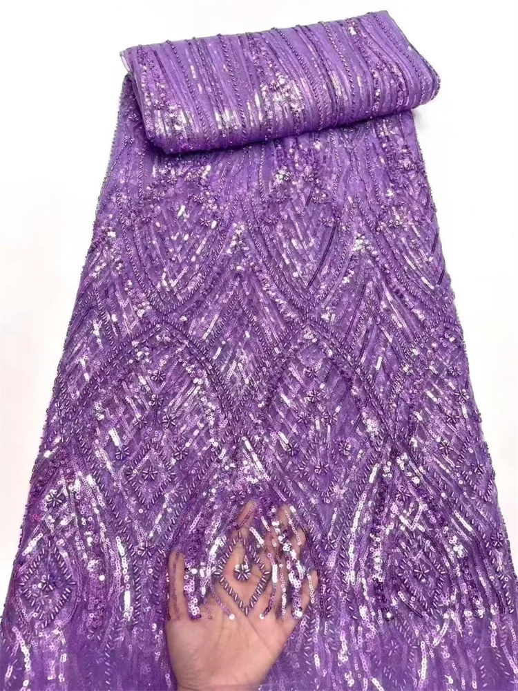 Luxus Afrikanische Orange Pailletten Spitze Stoff Hohe Qualität Französisch Tüll Spitze Stoff Für Nigerianischen Stickerei Spitze Stoffe Nähen