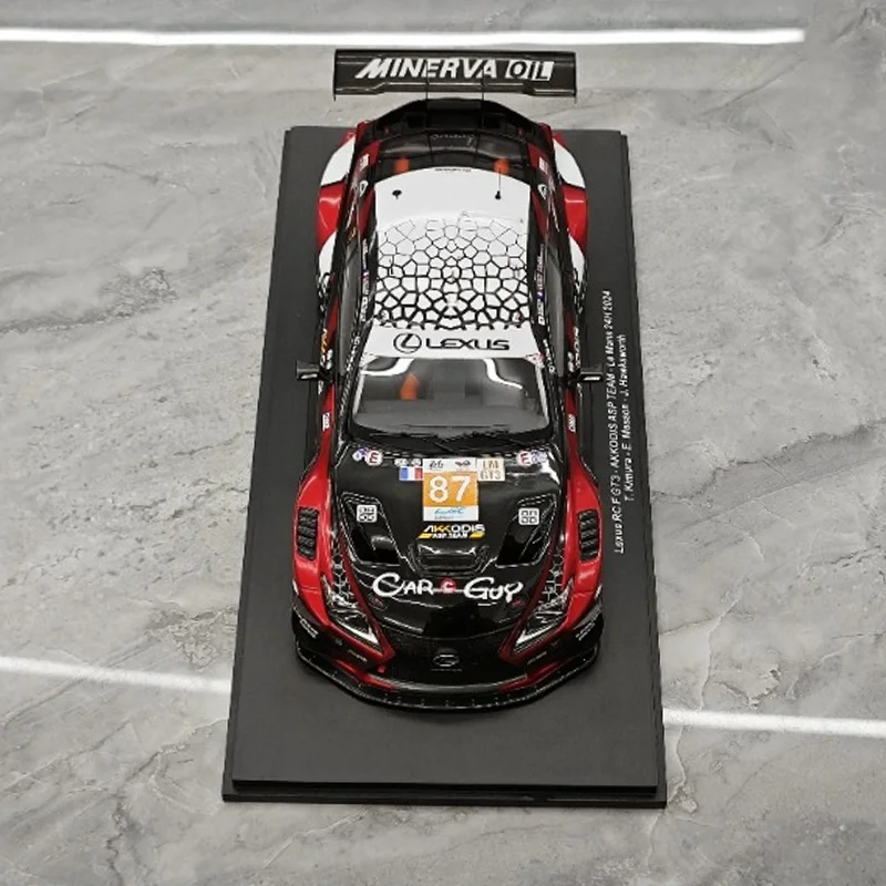 سبارك 1/18 لكزس RC F GT3 2024 لو مان سبيكة موتور لعبة السيارة يموت الصب نموذج معدني جمع الصبي هدايا عيد الميلاد