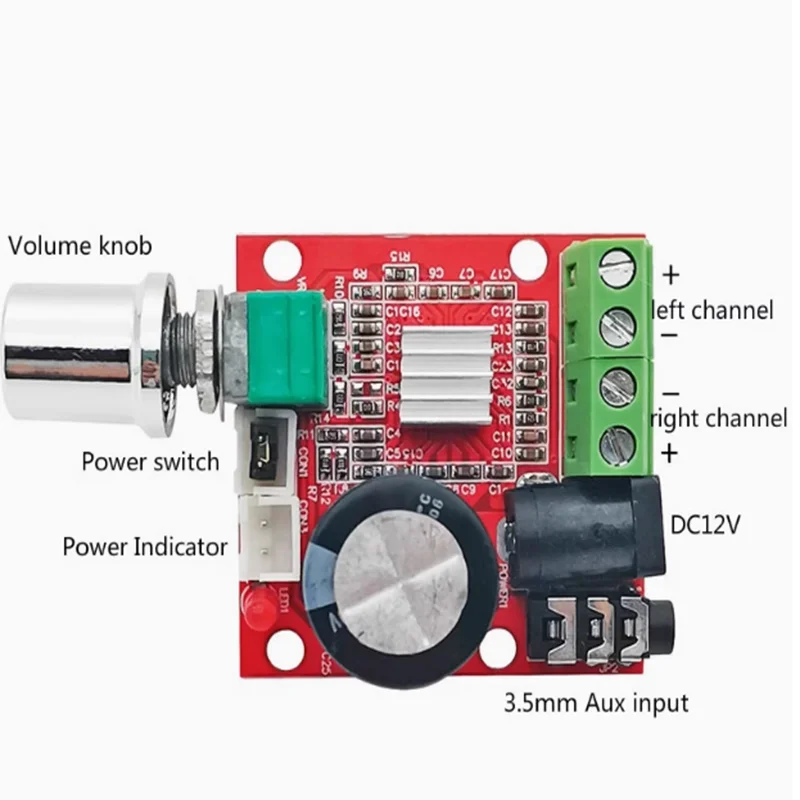 1pcs PAM8610 Mini eindversterker board TDA2030 12V 10W pure D klasse stereo eindversterker