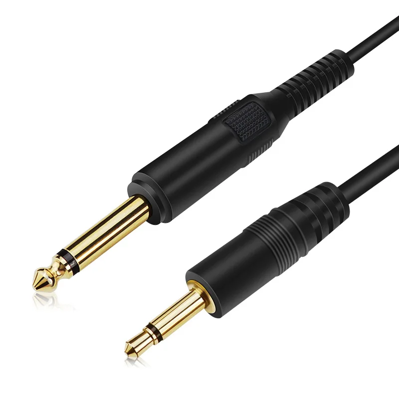 6.35-to-3.5 Guitar Noise Reduction Cable Microphone Amplifier Mixing Console Audio Cable 6.5 Mono Male to Male Speaker Cable