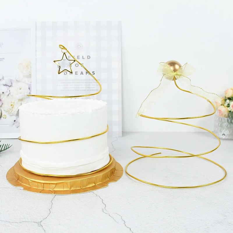 

1Pc Gold Silver Crystal Stars Circles Cake Decoration Wishing Trees Dress Ornament Wedding Birthday Party Cake Stand Frame Decor