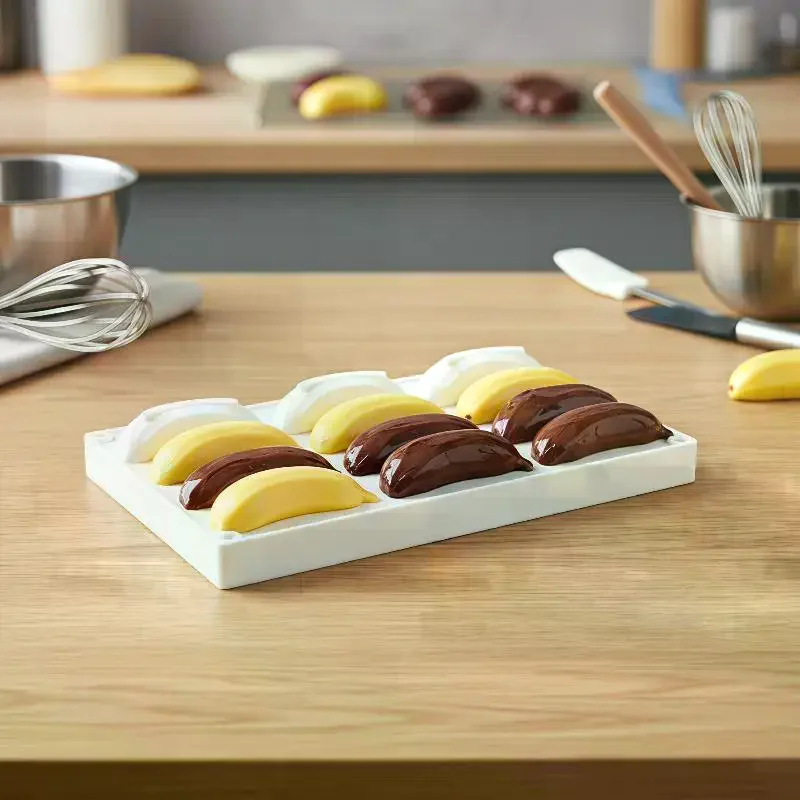 6/12/24 Holes Banana Mango Design Mousse Silicone Mousse Mold 3D Fruit Dessert Chocolate Mold DIY Cake Decorating Tools Bakeware