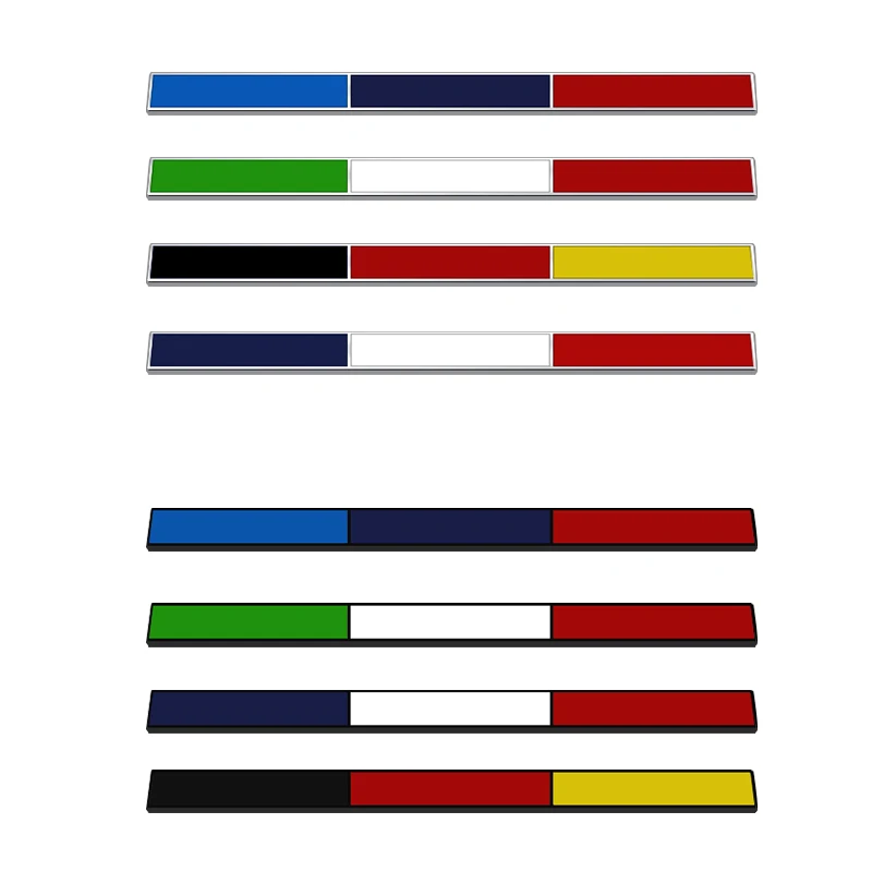 

Metal 3D Badge Decorative Strips Car Rear Trunk Body Sticker Motorcycle Decals Italy Germany Tricolor Flag Emblem car sticker