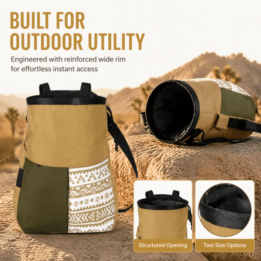 Trapezoidal Bottom Outdoor Chalk Bag Wide Opening Adjustable Belt Tool Bucket 600D Oxford Cloth Multifunctional Collection Pouch