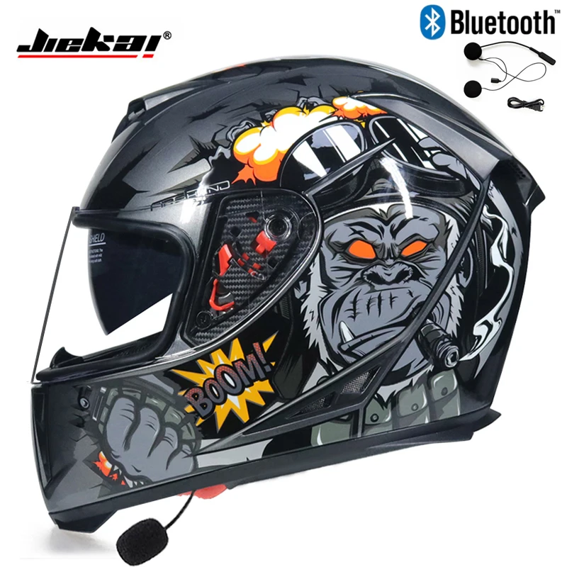 Motorcycle helmet electric car full face helmet double lens racing helmet Bluetooth Capacete de motocicleta lente dupla