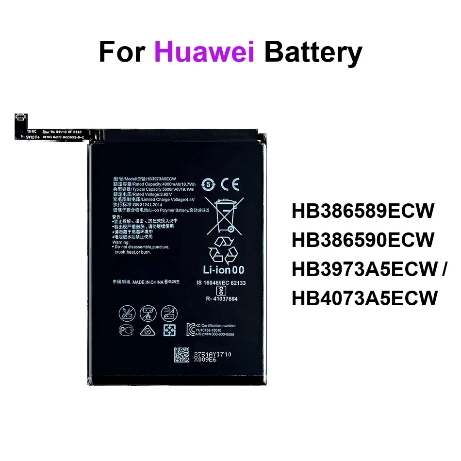 

For Huawei View 10 Honor 9X Note Play 20S Niew Nova 3 4 8X Glory Mate 20 20X X Plus Lite Max Battery HB3973A5ECW /