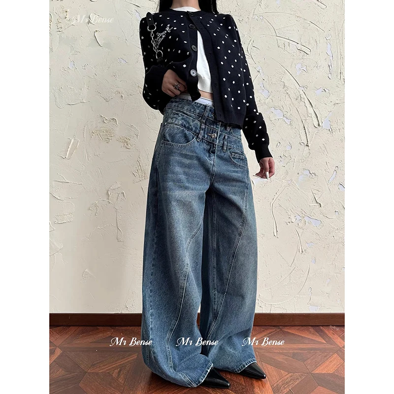 ZHIZOU Women Black Gothic Emo Y2k Gyaru Cargo Jeans Baggy Oversize Denim Trousers Vintage Harajuku Alternative Jean Pants Autumn
