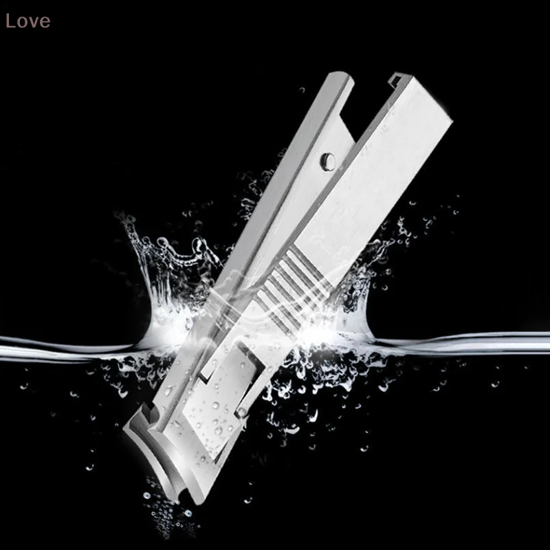 1PC ポータブル超薄型折りたたみ爪切りステンレス鋼手足爪切りカッタートリマープロフェッショナルマニキュアツール