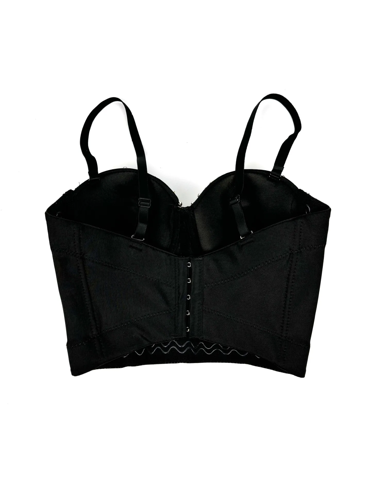 customized women adult retro color diamond acrylic fishbone bra with high-end feel worn with strapless straps sexy bra lingerie