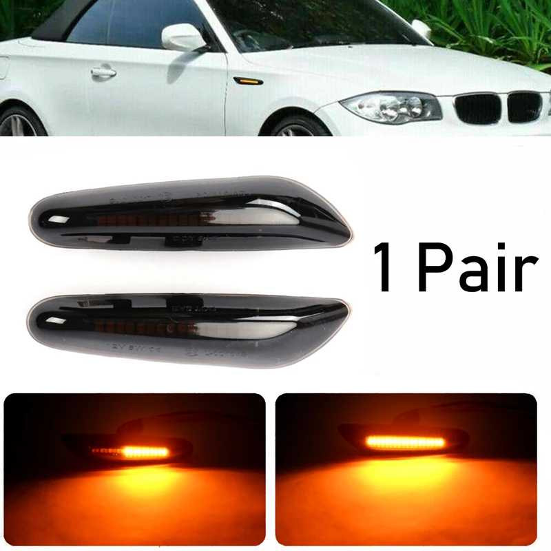 

Dynamic Blinker Flashing LED Turn Signal Light Sequential Side Marker Lamp For BMW E82 E88 E46 E90 E91 E92 E93 E60 E61 X3 E83